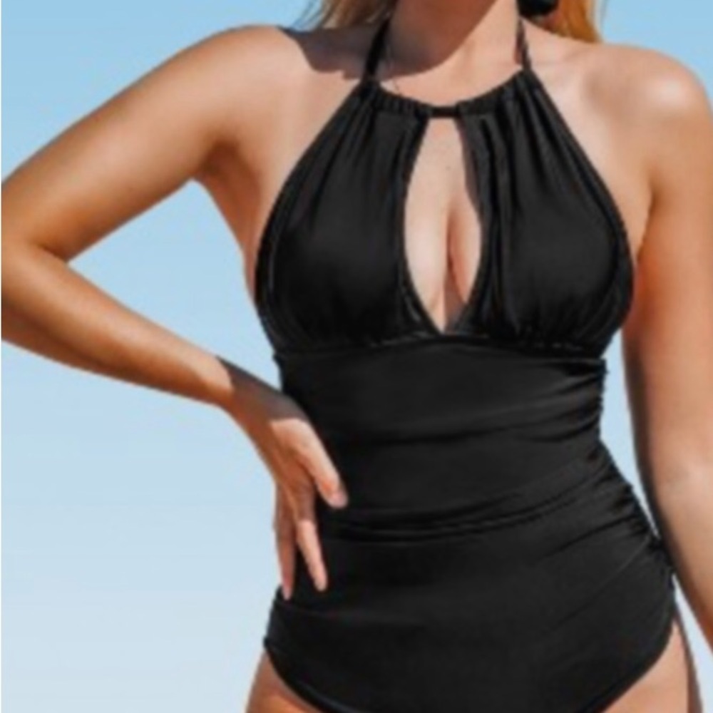 Anthropologie Black One piece swim suit. Great condition. Worn a few times.